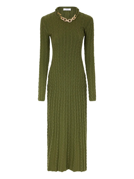  Rabanne Wool Maxi Dress - Green 
