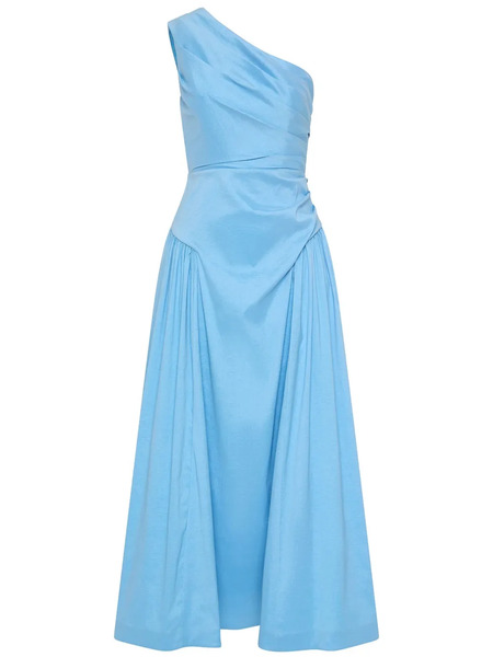 Rachel Gilbert Asymmetric-pleated Midi Dress - Blue 