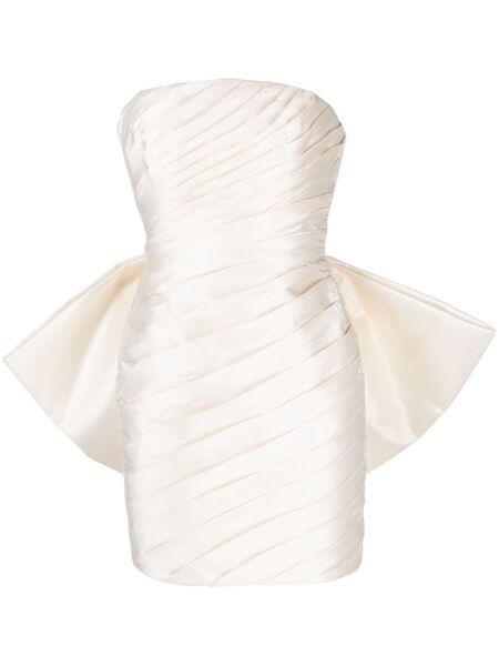  Rachel Gilbert Emmy Bow-embellished Minidress - Neutrals 