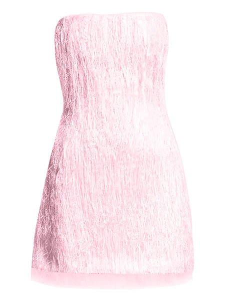  Rachel Gilbert Fringe Strapless Mini Dress - Pink 
