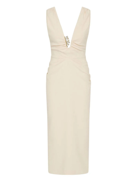  Rachel Gilbert Martina Embellished Midi Cocktail Dress - Neutrals 