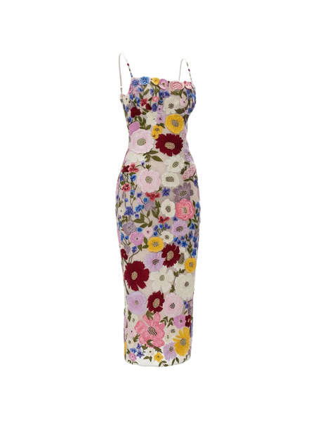  Rachel Gilbert Nya Floral Midi Dress - Neutrals 