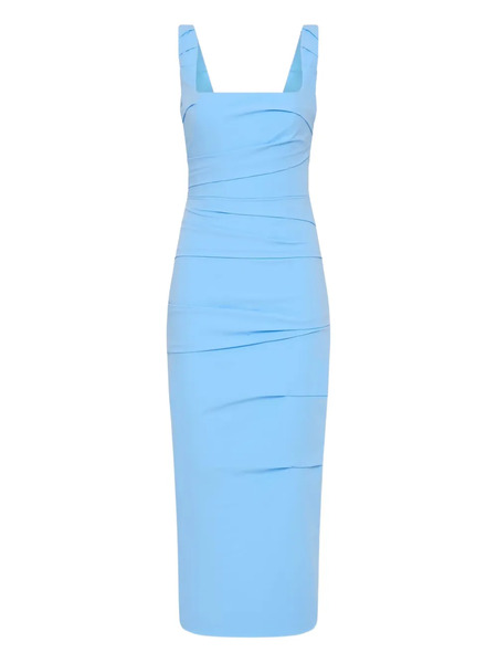  Rachel Gilbert Square-neck Draped Midi Dress - Blue 