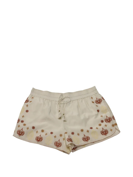  Rachel Zoe Stephanie Embroidered Drawstring Shorts - Neutrals 