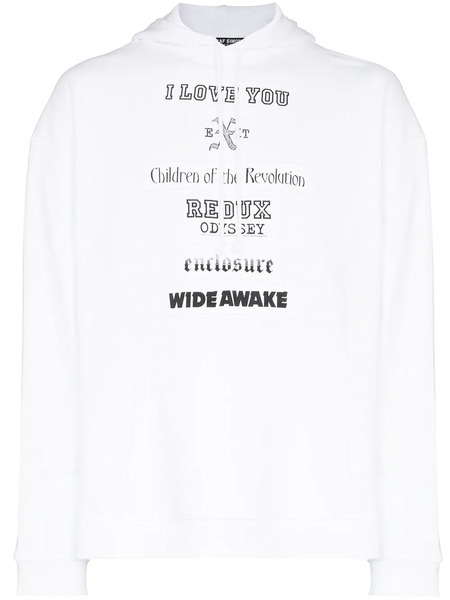  Raf Simons Chest-print Hooded Sweatshirt - White 