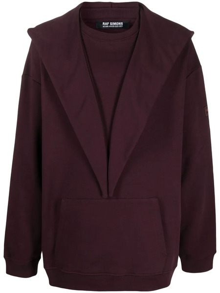  Raf Simons Deconstructed Cotton Hoodie - Purple 