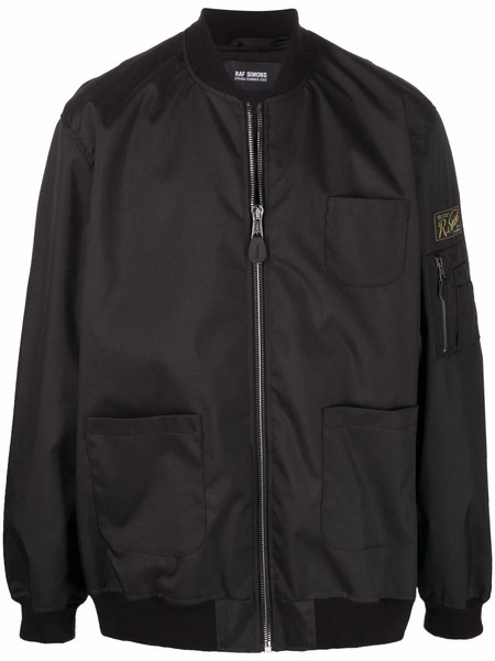  Raf Simons Echodomer-print Bomber Jacket - Black 