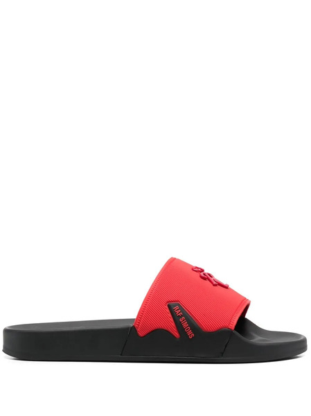  Raf Simons Embossed-logo Sliders - Red 