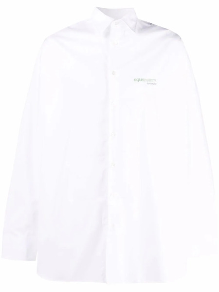  Raf Simons Embroidered-logo Shirt - White 