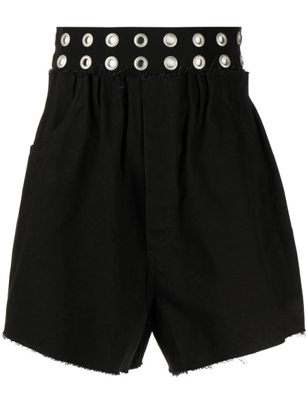  Raf Simons Eyelet-detail Denim Shorts - Black 