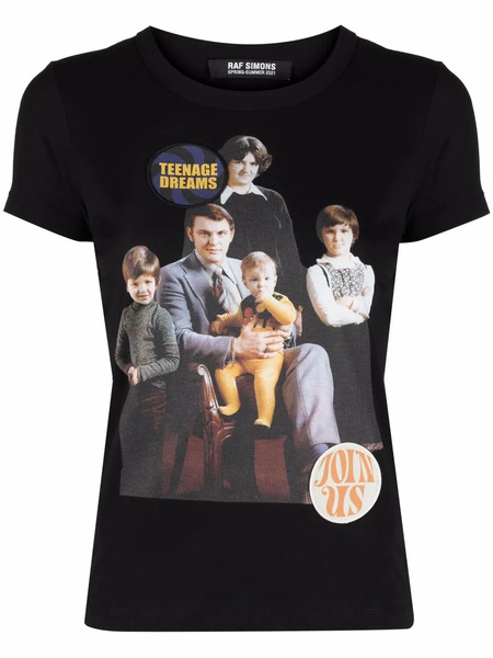  Raf Simons Family Portrait-print T-shirt - Black 