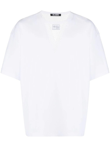  Raf Simons Fishnet-panel Short-sleeve T-shirt - White 