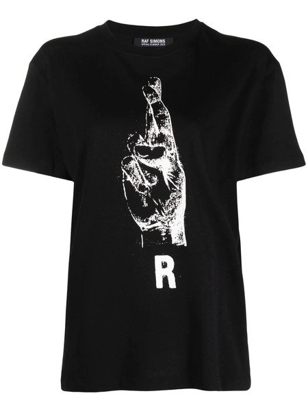  Raf Simons Graphic-print Cotton T-shirt - Black 