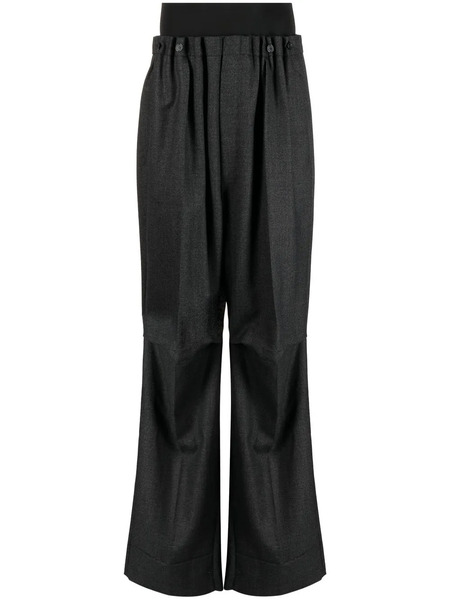  Raf Simons High-waisted Wide-leg Wool Trousers - Black 