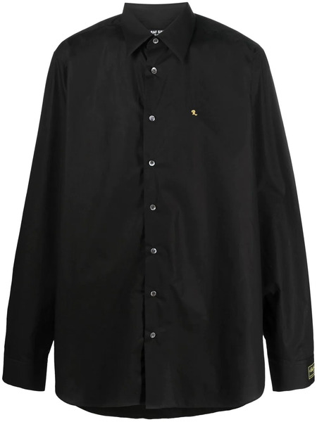  Raf Simons Logo-embroidered Long-sleeve Shirt - Black 