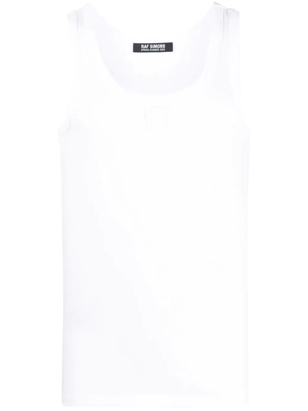  Raf Simons Logo-patch Cotton Tank Top - White 