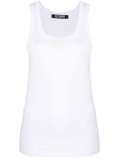  Raf Simons Logo-patch Cotton Tank Top - White 