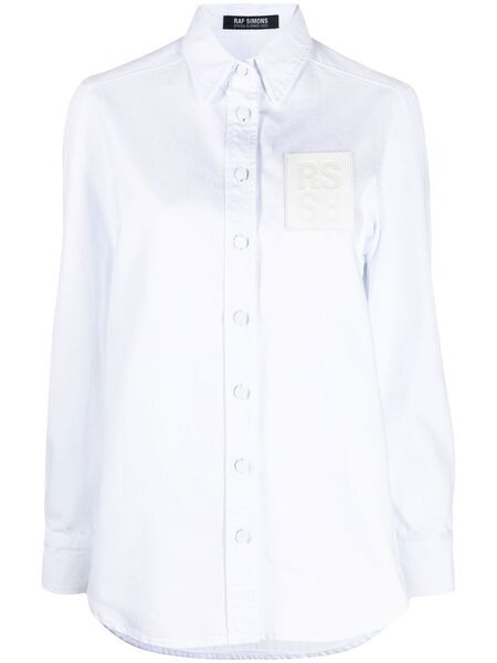  Raf Simons Logo-patch Long-sleeve Shirt - White 