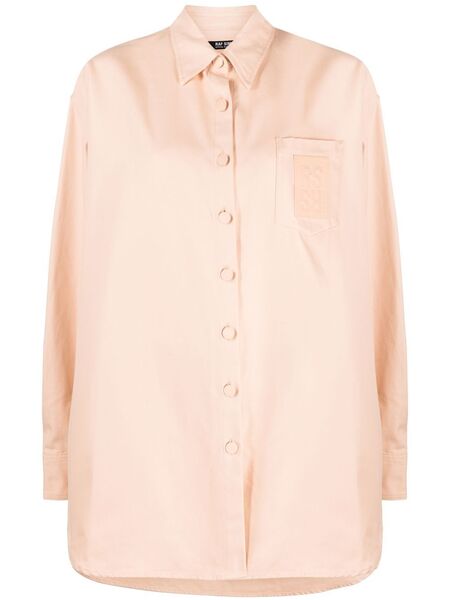 Raf Simons Logo-patch Oversized Shirt - Pink 