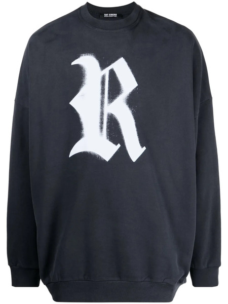  Raf Simons Logo-print Cotton Sweatshirt - Blue 