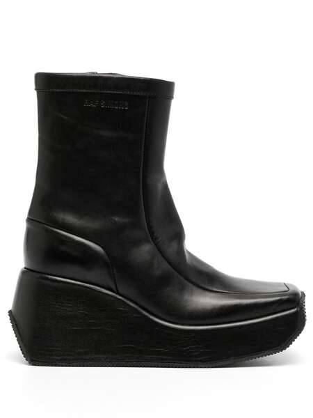  Raf Simons Square-toe Wedge Boots - Black 