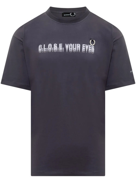  Raf Simons X Fred Perry Slogan-print T-shirt - Blue 