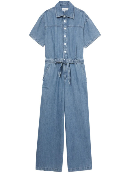 Rag & Bone Belted Denim Jumpsuit - Blue 