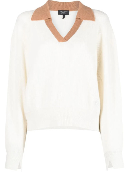  Rag & Bone Collared Cashmere Jumper - White 