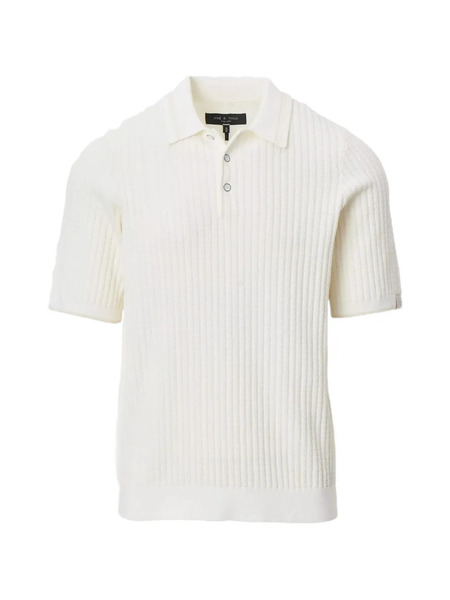 Rag & Bone Harvey Textured Polo Shirt - Neutrals 