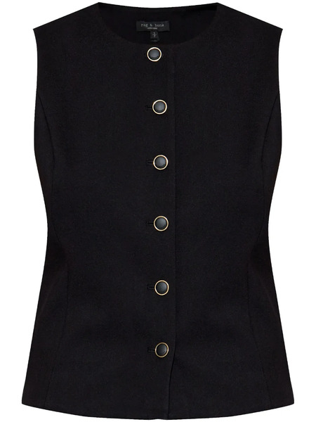 Rag & Bone Irina Ponte Waistcoat - Black 