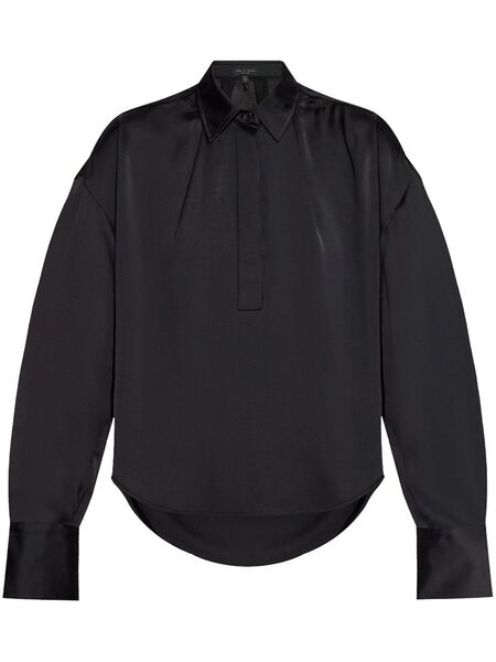  Rag & Bone Long-sleeve Polo Top - Black 
