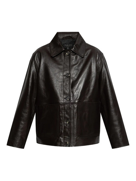  Rag & Bone Panelled Leather Jacket - Brown 