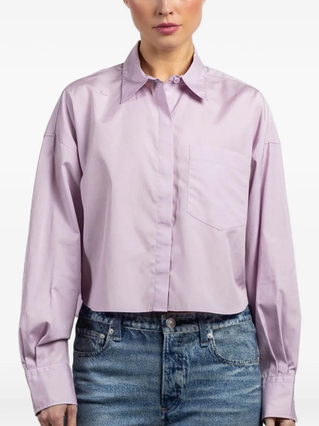  Rag & Bone Patch-pocket Cropped Shirt - Purple 