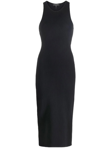  Rag & Bone Ribbed-knit Sleeveless Midi Dress - Black 