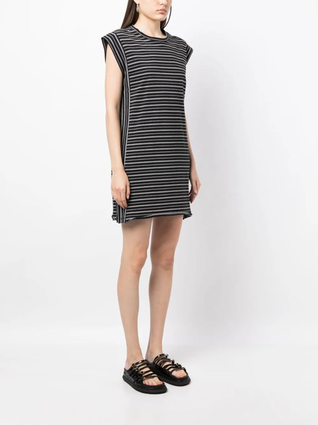  Rag & Bone Stripe-print Organic-cotton Dress - Black 