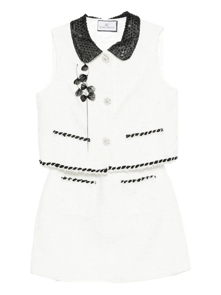  Rahil Hesan Two-tone Playsuit - White 