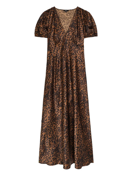  Rails Junia Puff-sleeve Leopard Maxi Dress - Brown 