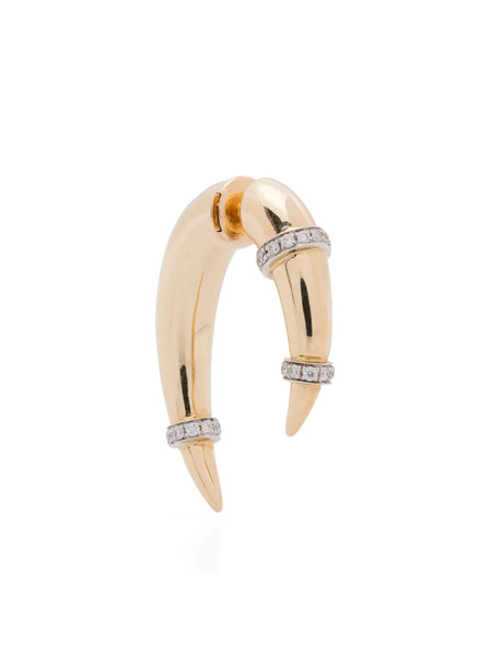  Rainbow K 14k Yellow Gold Horn Diamond Single Earring 