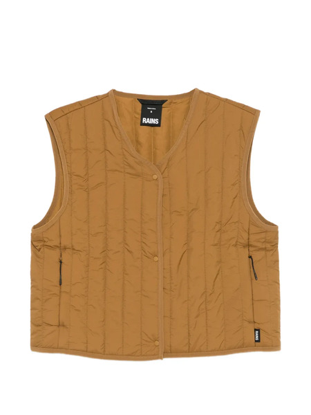  Rains Banja Quilted Short Liner Gilet - Brown 