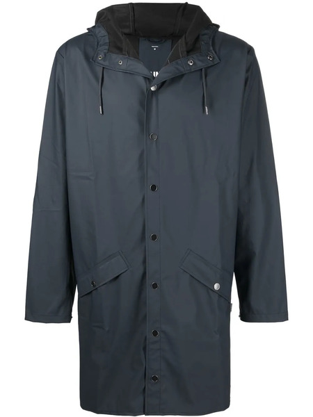  Rains Drawstring Hood Raincoat - Blue 