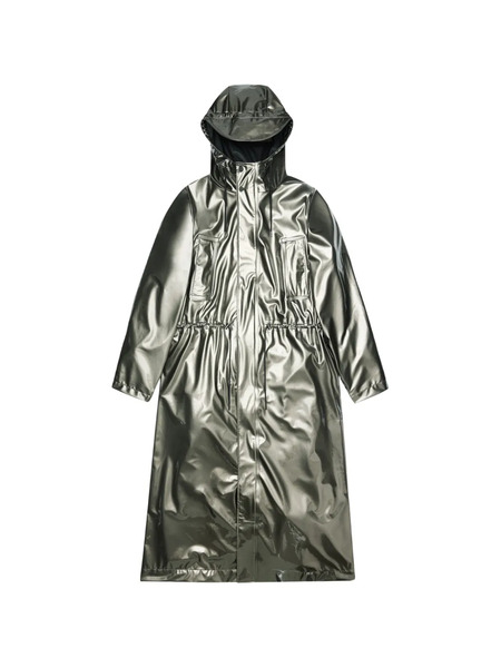  Rains Drawstring Hooded Raincoat - Silver 