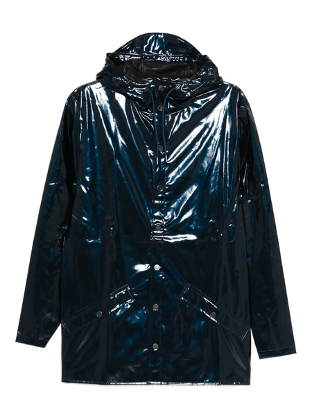  Rains Hooded Buttoned Jacket - Blue 