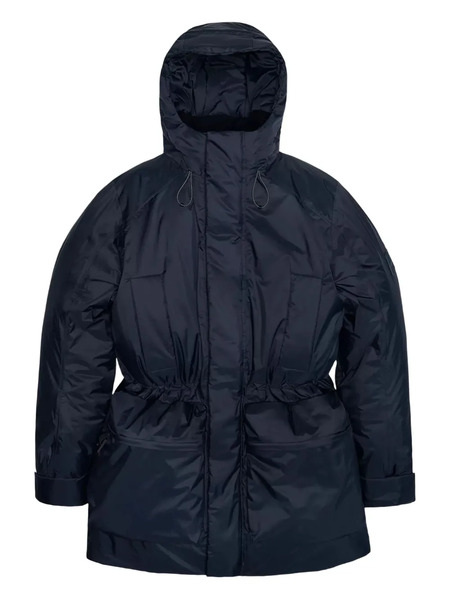  Rains Hooded Drawstring Parka - Blue 