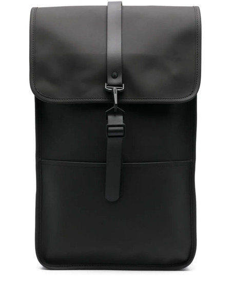  Rains Logo-engraved Foldover-top Backpack - Black 