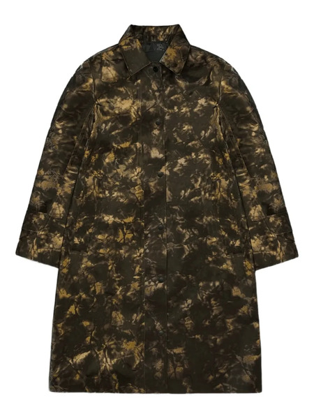  Rains Patterned Single-breasted Coat - Brown 