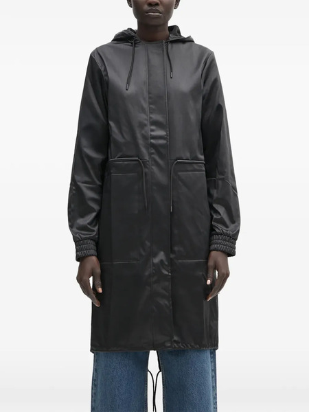  Rains String Hooded Pocket Parka - Black 