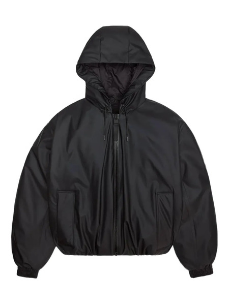  Rains Zipped Hooded Jacket - Black 