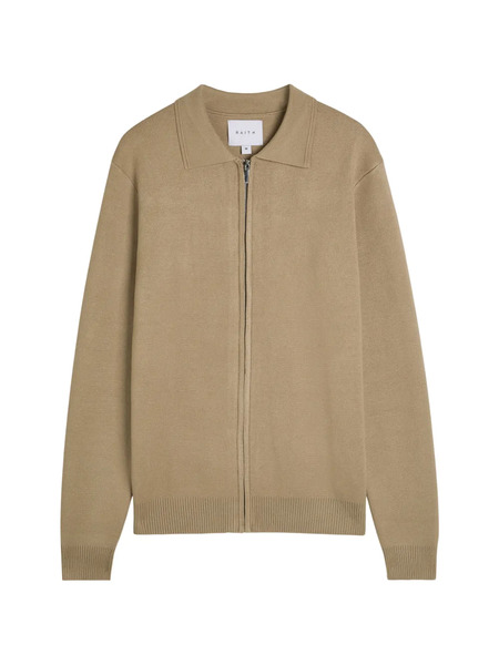  Raith Zip-up Cardigan - Brown 