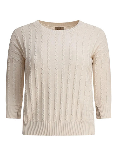  Rakki Cable-knit Cotton Sweater - Neutrals 