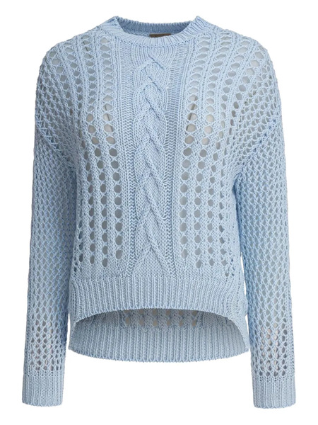  Rakki Cable-knit Eyelet-detail Sweater - Blue 